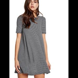 BGBGENERATION STRIPED A-LINE BACK YOKE DRESS